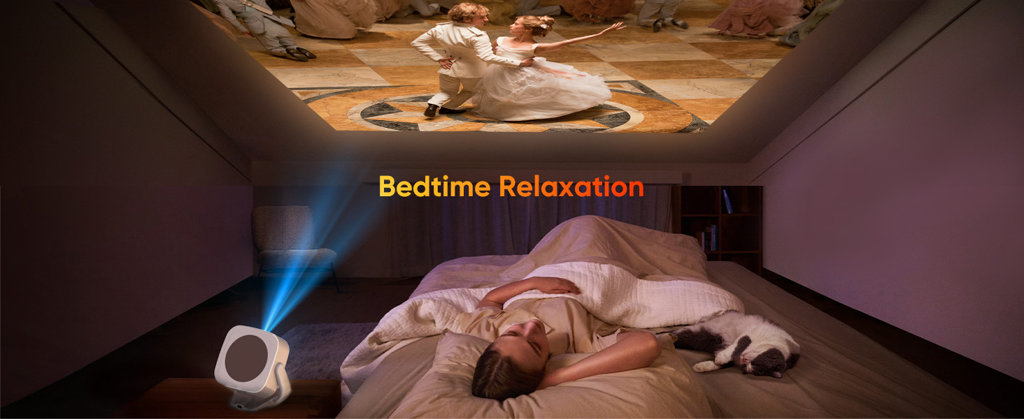 Міні-проектор Beamer 4K 1080P з Wi-Fi/BT, електронним фокусом/автоматичною корекцією трапецеїдальних спотворень, 50% зумом, 270° обертанням для домашнього кінотеатру/відпочинку на природі, сумісний з ноутбуком/смартфоном/мишею