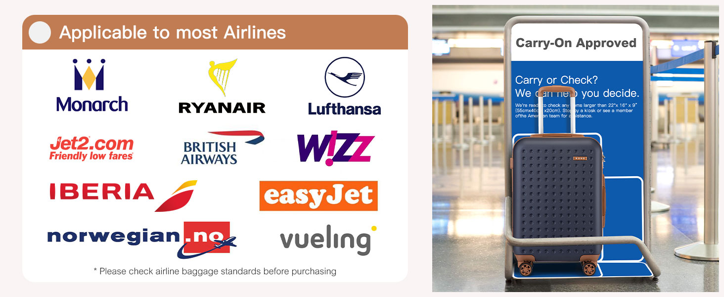 Набір валіз KONO з ABS пластику (4 шт.) - білий колір, 75x48x29 см, з TSA замком