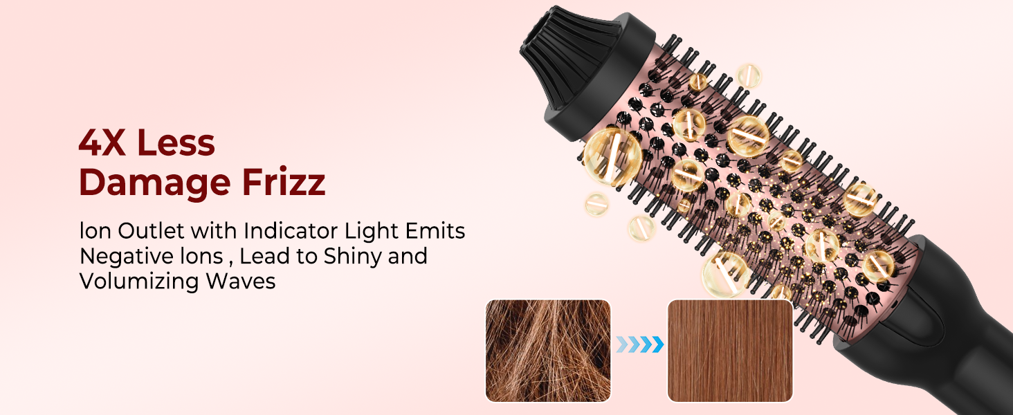 UKLISS Hairstyler 5 в 1: Фен-щітка, плойка, випрямляч для волосся (Чорно-рожевий)