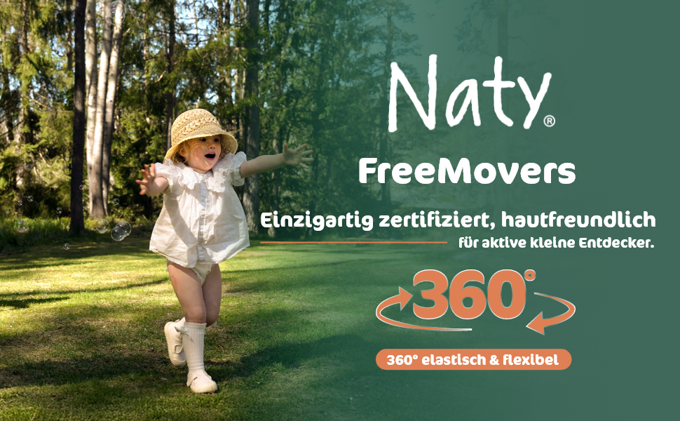 Підгузки-трусики Naty FreeMovers, розмір 5 (12–18 кг), 80 шт.