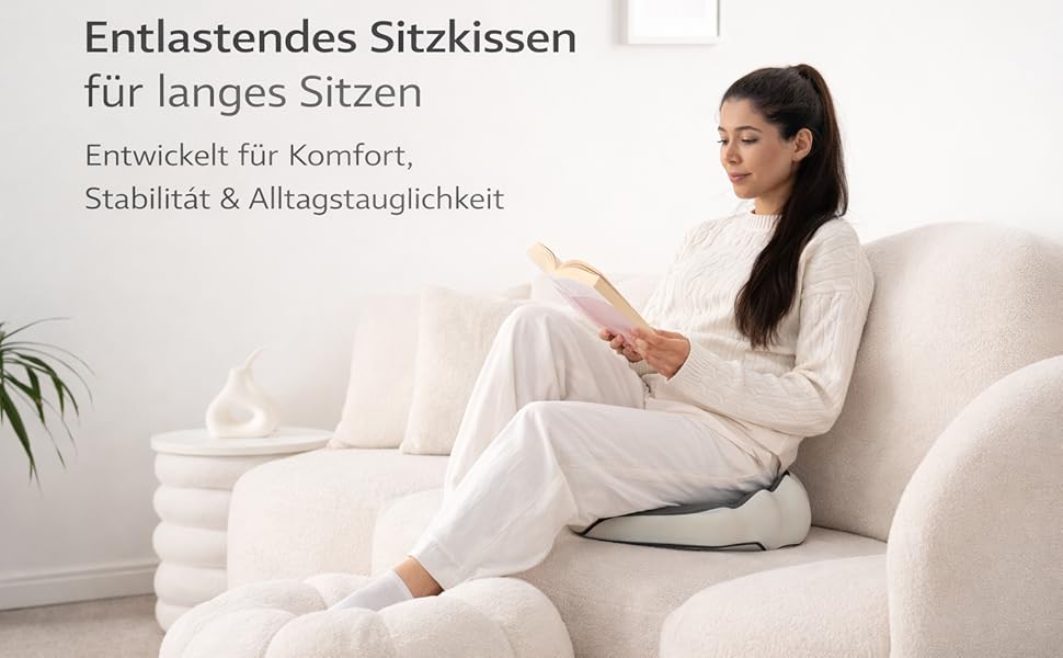 Подушка для сидіння XXL 52 см з піни Memory Foam високої щільності – для офісу, авто, геймінгу та дому. Ефективна підтримка спини та куприка.