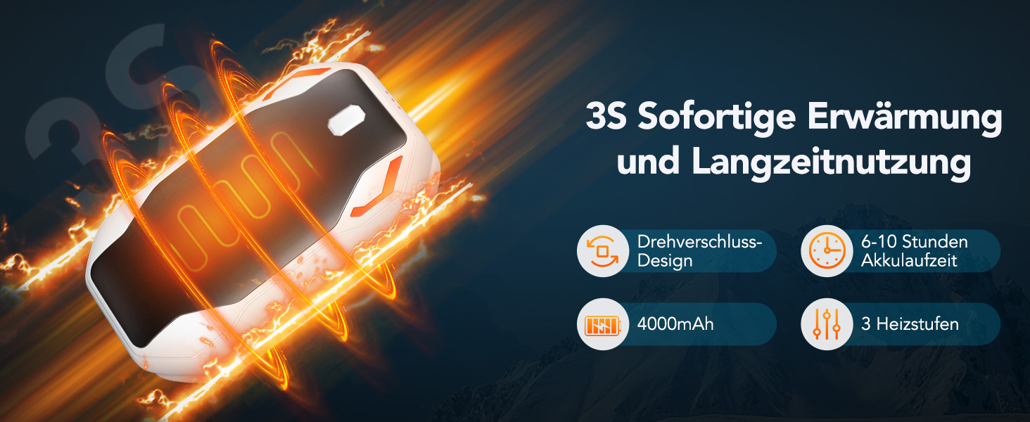 Електричні грілки для рук PHEJIE, 2 шт. - 3 режими нагріву, портативні, для активного відпочинку, кемпінгу, подарунок для жінок та чоловіків (чорний/білий)