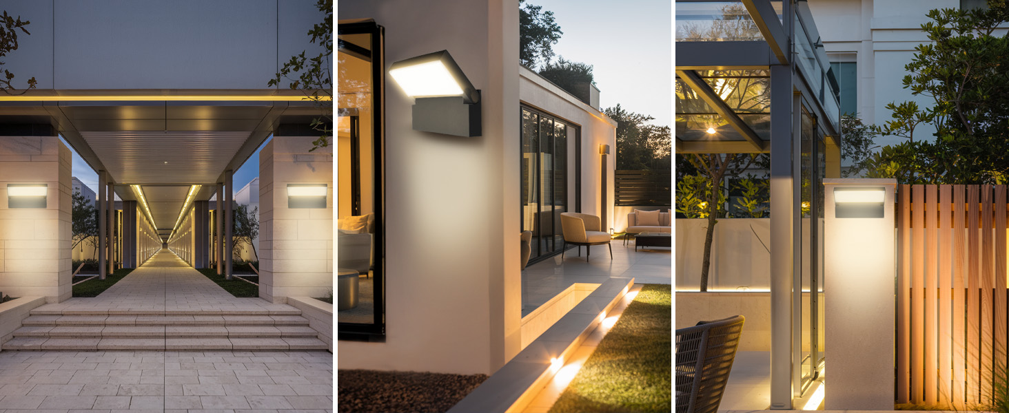 Світильник вуличний настінний LED EBION 18W, поворотний на 90°, водонепроникний IP54, алюміній, 4000K, антрацит