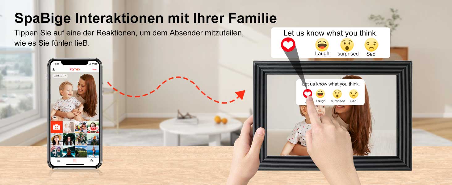 Frameo Цифровий фоторамка 10.1 дюйма з Wi-Fi, HD сенсорний екран, 16GB пам'ять, автоматичне обертання, віддалене завантаження фото та відео, настінний монтаж (чорний)