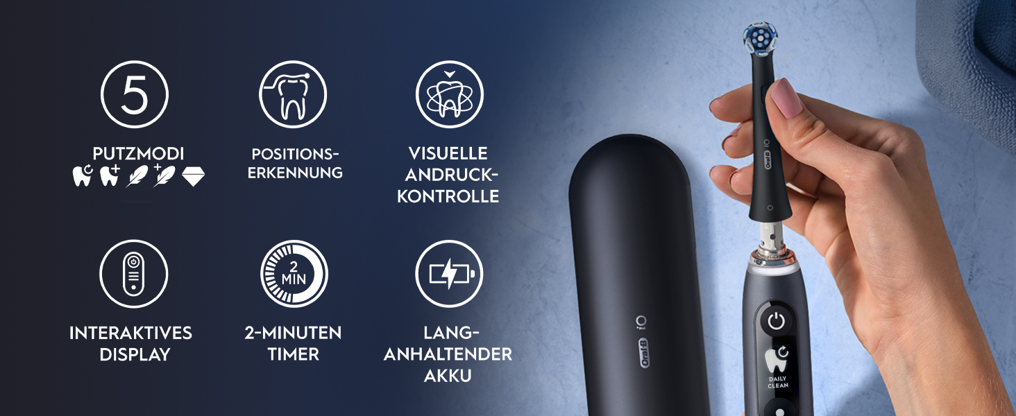 Електрична зубна щітка Oral-B iO Series 6, набір з 2 шт (Black Lava / Pink Sand), для глибокого та делікатного очищення