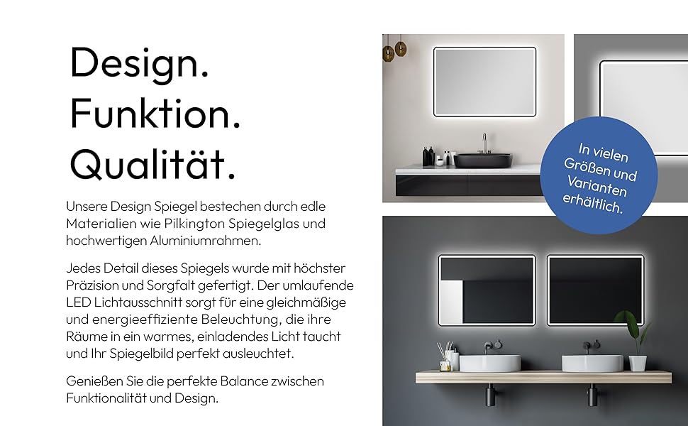 Дзеркало для ванної кімнати Talos Black Moon LED 120x70 см з підсвічуванням, вологостійке, нейтральне світло