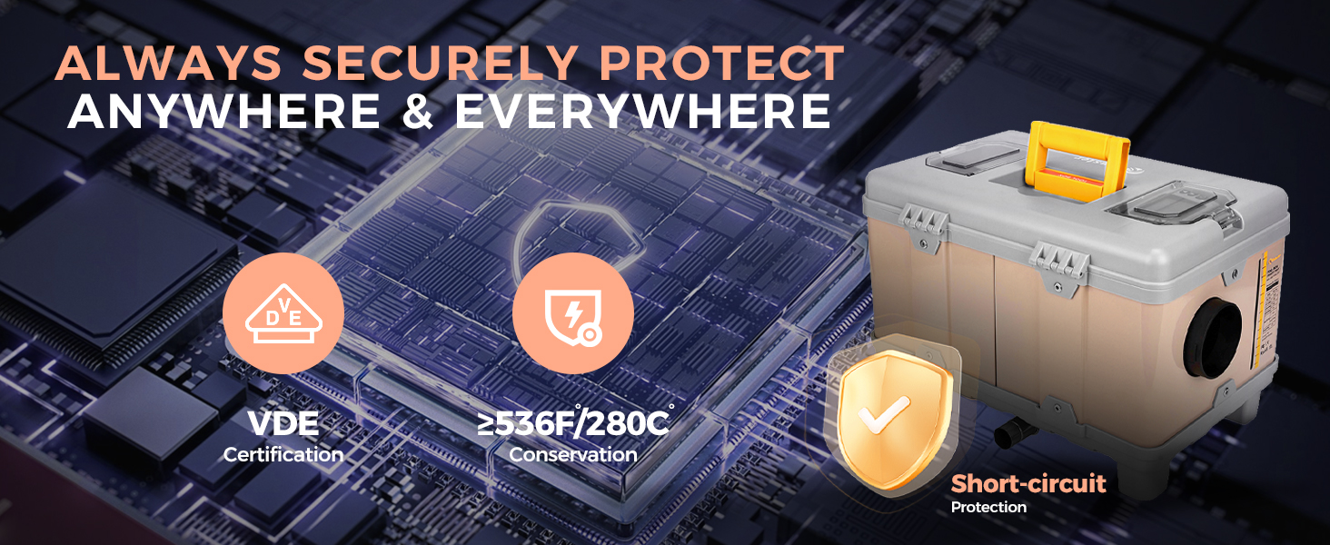 8kW дизельна автономна пічка опалення для вантажівок, фургонів, кемперів (Pink) з керуванням через додаток та AC адаптером