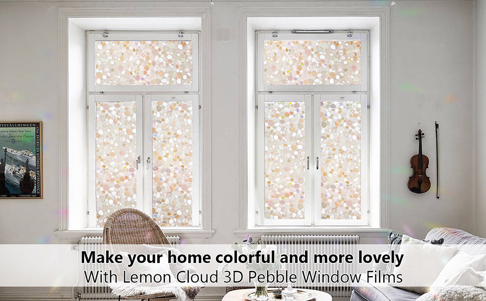 Плівка на вікна LEMON CLOUD 3D декор гальки 60x200 см світла