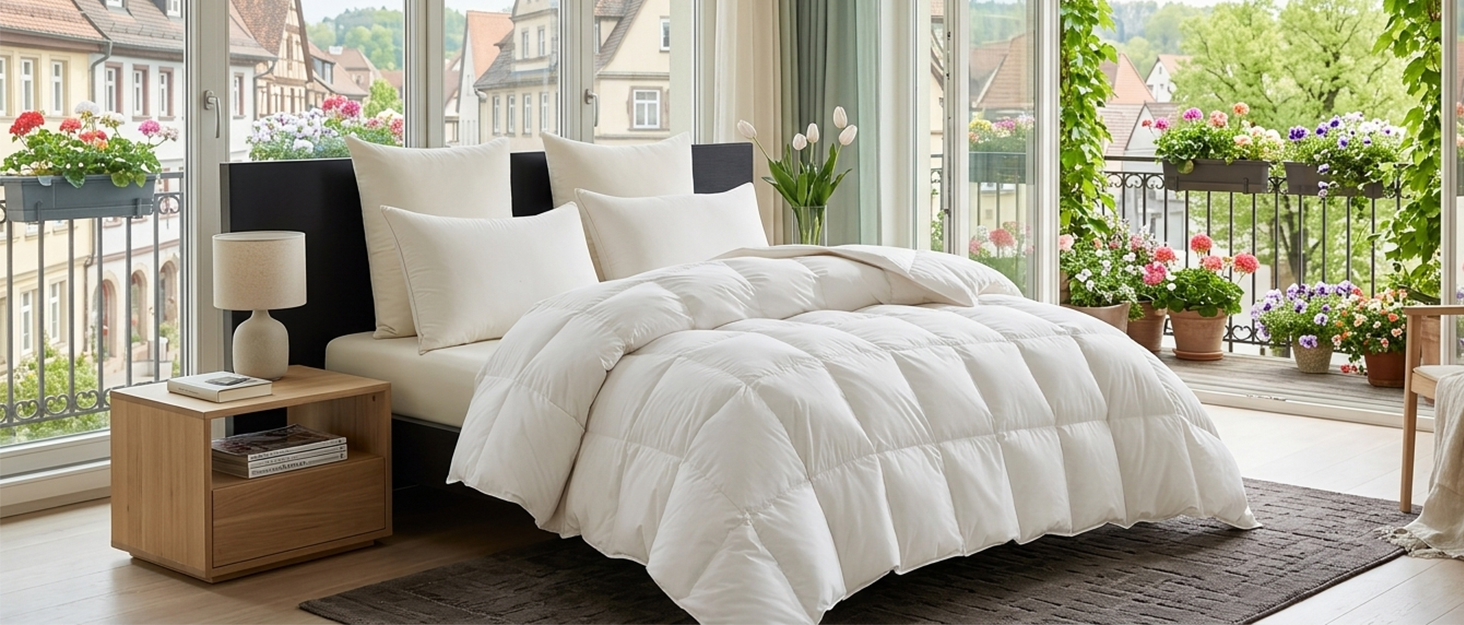 Всесезонна легка ковдра з гусячого пуху 90% (135 x 200 см), біла, Luxury All Year Comfort