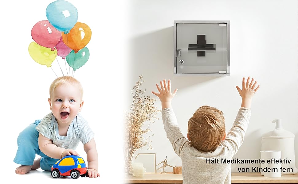 Медичний шафчик Zedelmaier з нержавіючої сталі, 4 відділення, для зберігання ліків, аптечний шафчик, для ванної кімнати, підвісний, з замком, 57 x 27 x 12 см, білий/сріблястий