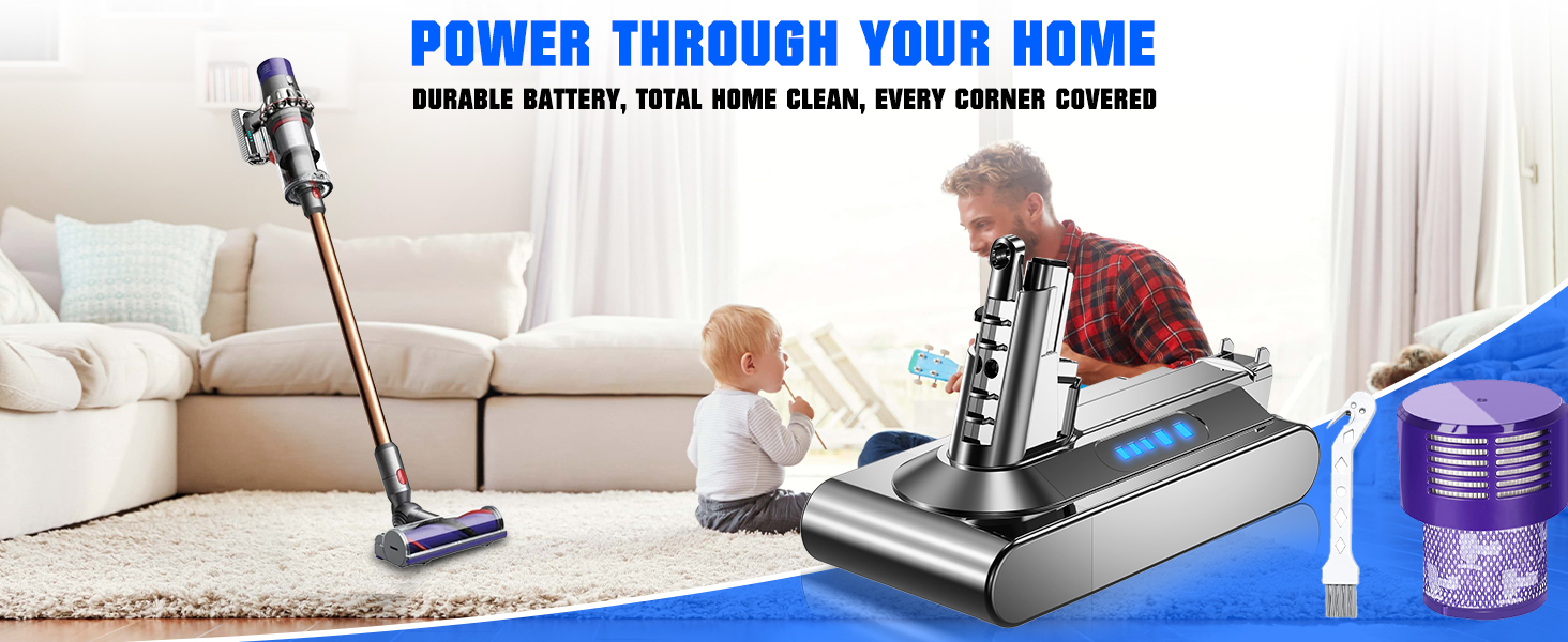 Акумулятор Li-ion V10 8000mAh/8.0Ah для пилососа Dyson V10 SV12 Animal Absolute Motörhead Fluffy Total Clean сіро-коричневий