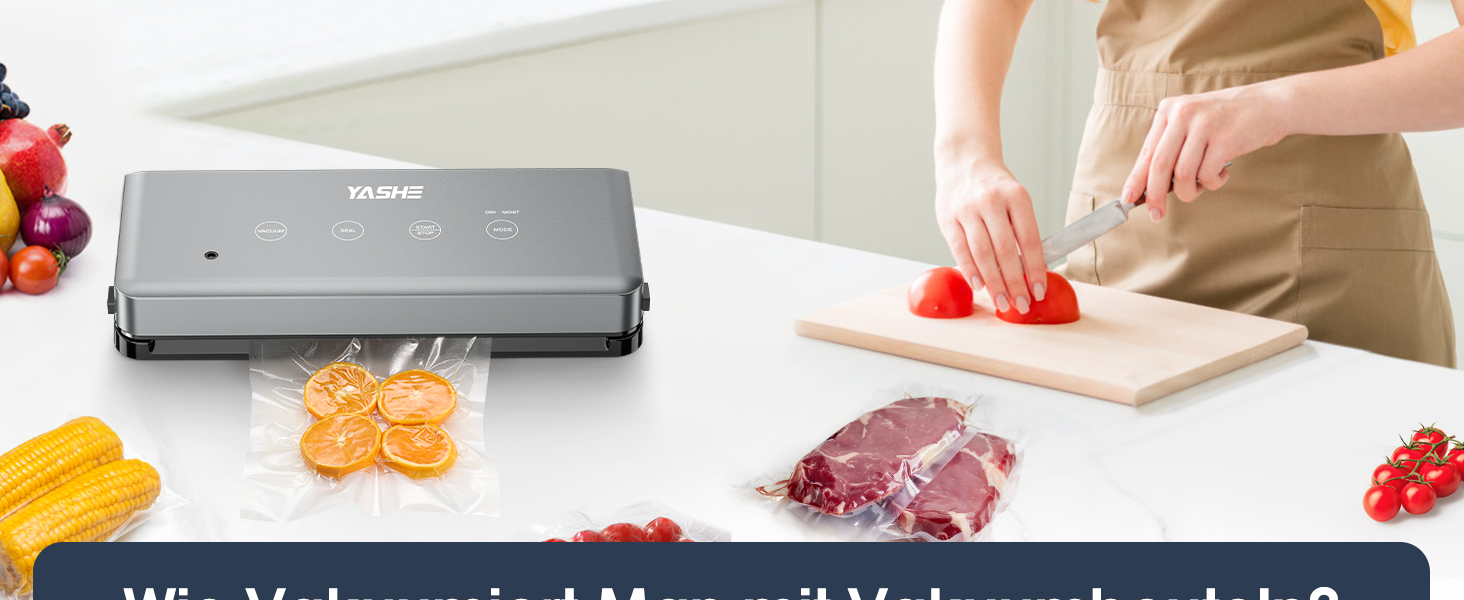Вакууматор YASHE 5-в-1 з режимами для сухих та вологих продуктів, ширина шва 30 см, для Sous-Vide та консервації м'яса, риби, овочів та фруктів