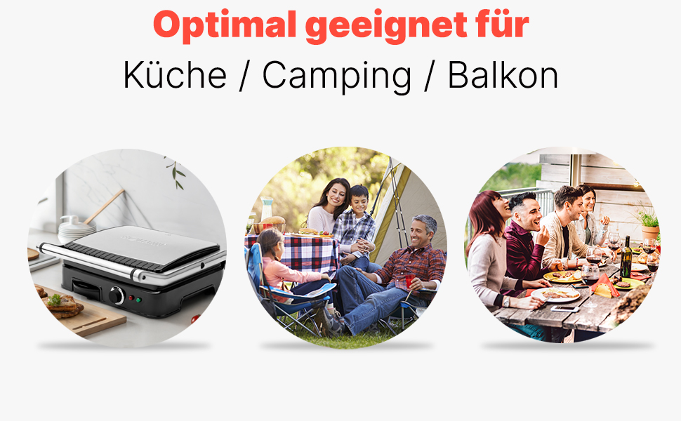 Контактний гриль Bomann KG 2242 CB | 2000W | антипригарне покриття | для приготування Паніні та контактного гриля