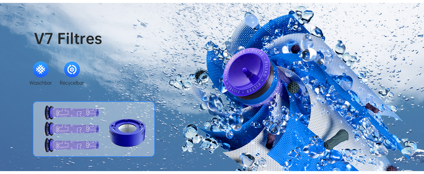 Акумулятор Morpilot V7 8000mAh для пилососа Dyson V7 SV11 Animal, Motorhead, Pro, Trigger, Fluffy + 3 фільтри