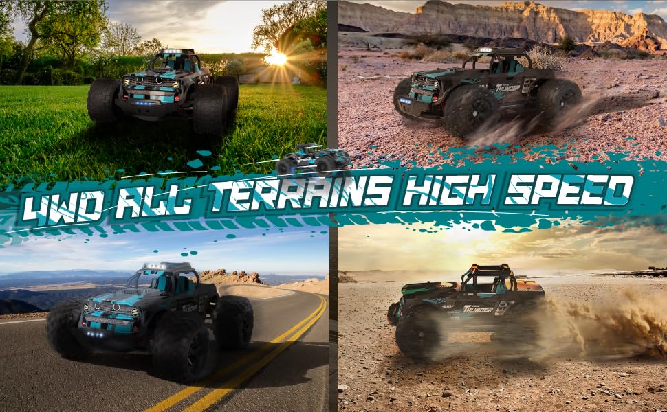 Радіокерований позашляховик Monstertruck 1:14 4WD 40 км/год з двома акумуляторами, світлодіодами, 2.4 GHz для піску, бруду - ідеальний подарунок для дітей та дорослих