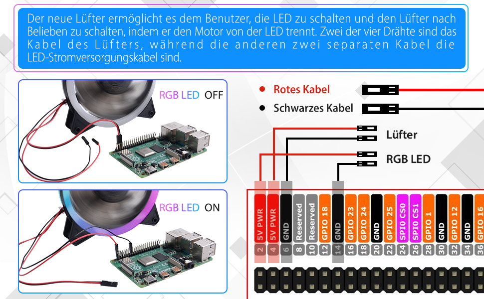Стійка-корпус GeeekPi для Raspberry Pi, 4-рівнева, з 120 мм RGB LED вентилятором, для Raspberry Pi 4B/3B+/3B/2B/B+ та Jetson Nano