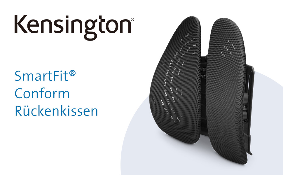 Ортопедична подушка для спини Kensington K55807WW з охолоджуючим гелем (для підтримки попереку, виправлення постави, полегшення болю при ішіасі) чорна
