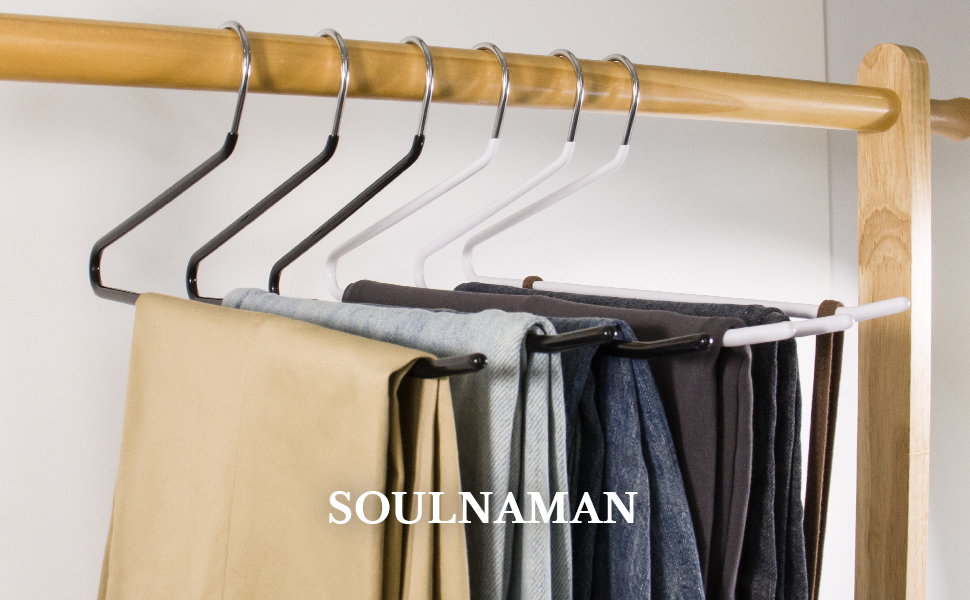 Чохли для штанів SOULNAMAN, 30 шт., металеві, чорні, 36 см, з антиковзкими рифленнями