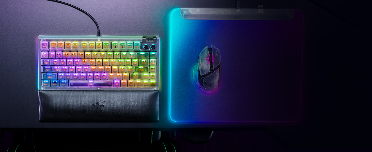 Razer BlackWidow V4 75% Phantom White: Механічна ігрова клавіатура з RGB підсвічуванням та Hot-swap