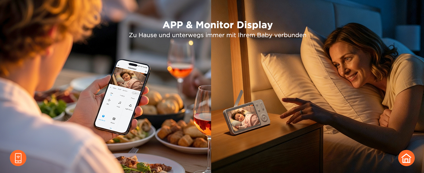 Відеоняня з камерою 1080P HD PTZ 360° та Wi-Fi: монітор для немовлят з додатком, нічним баченням, 4x Zoom, детекцією руху/звуку, двостороннім аудіо, автотрекінгом та сповіщеннями