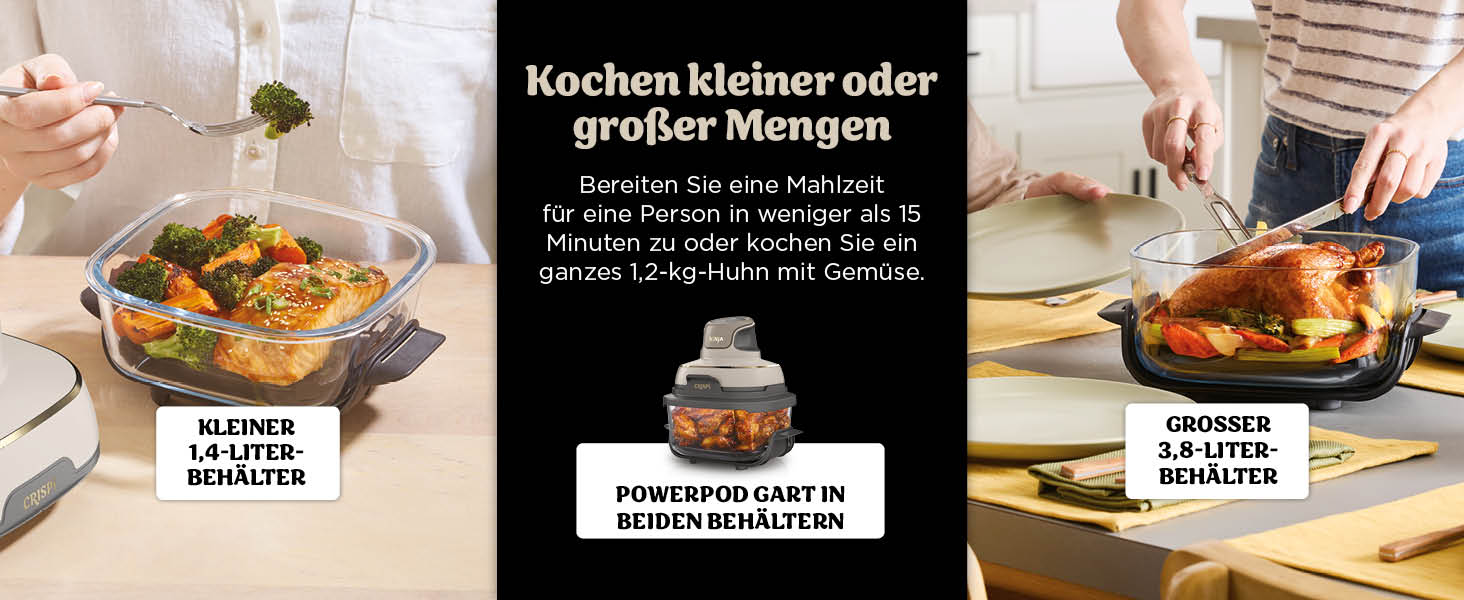 Ninja CRISPi Airfryer – фритюрниця-конвекційна піч, 3.8 л, 4-в-1, 1700 Вт, Stone Gold FN101EUSTGD