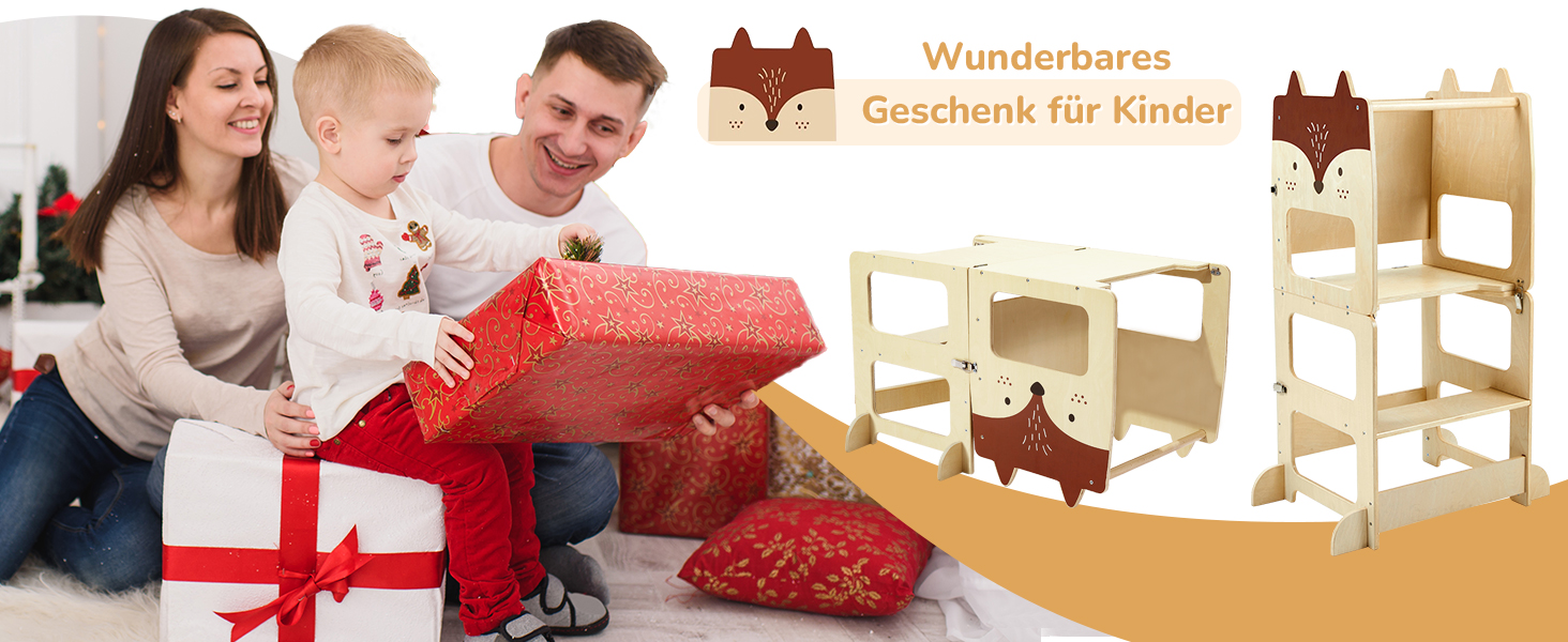 Стілець-лесенка для дітей Labebe Montessori, 3 в 1, з дошками для повідомлень, 92 x 38.5 x 42 см