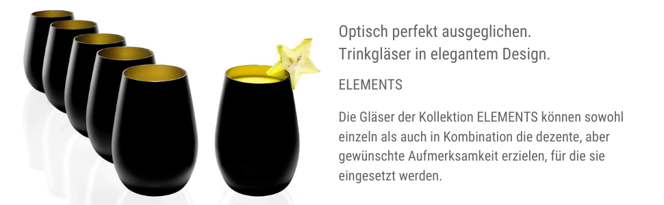 Склянки Штельцле Лаузіц 465 мл I склянки для пиття набір з 6 склянок I Набір склянок для пиття можна мити в посудомийній машині з високою стійкістю до поломки I Універсальні склянки в якості склянок для води склянки для соку склянки для віскі I Чорний Бронзовий (чорний / золотий)