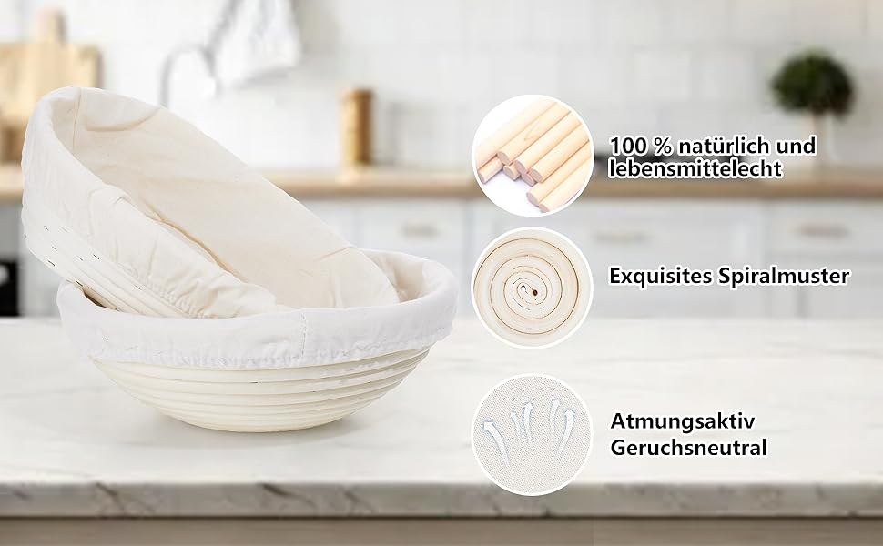 Набір для закваски з ротангу: корзини, скребок, ніж, тканина - повний комплект для початківців та професіоналів