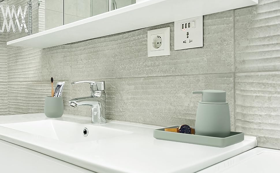 Набір для ванної кімнати Badset Grün: сучасний комплект аксесуарів для ванної (5 предметів)