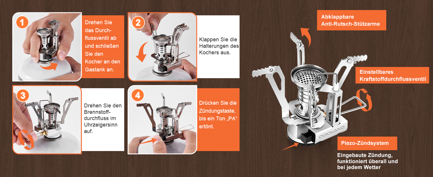 Набір посуду для кемпінгу Odoland: каструля, сковорода, тарілки, миски, столові прибори (13 предметів). Нержавіюча сталь, антипригарне покриття, для пікніків, походів та кемпінгу.