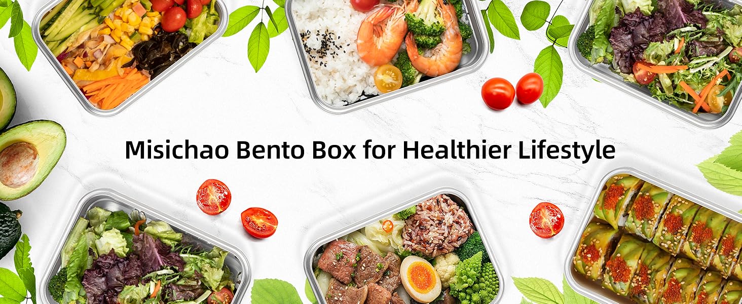 Набір контейнерів для їжі Misichao з нержавіючої сталі (3 шт x 600 мл) - герметичні, для кухні та обіду