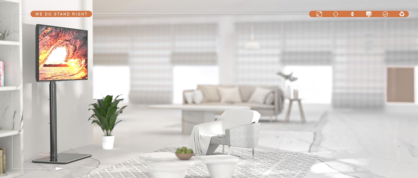 Мобільна підставка для телевізора Hemudu 23-60 дюймів LCD/LED, до 35 кг, VESA 400x400, регульована висота