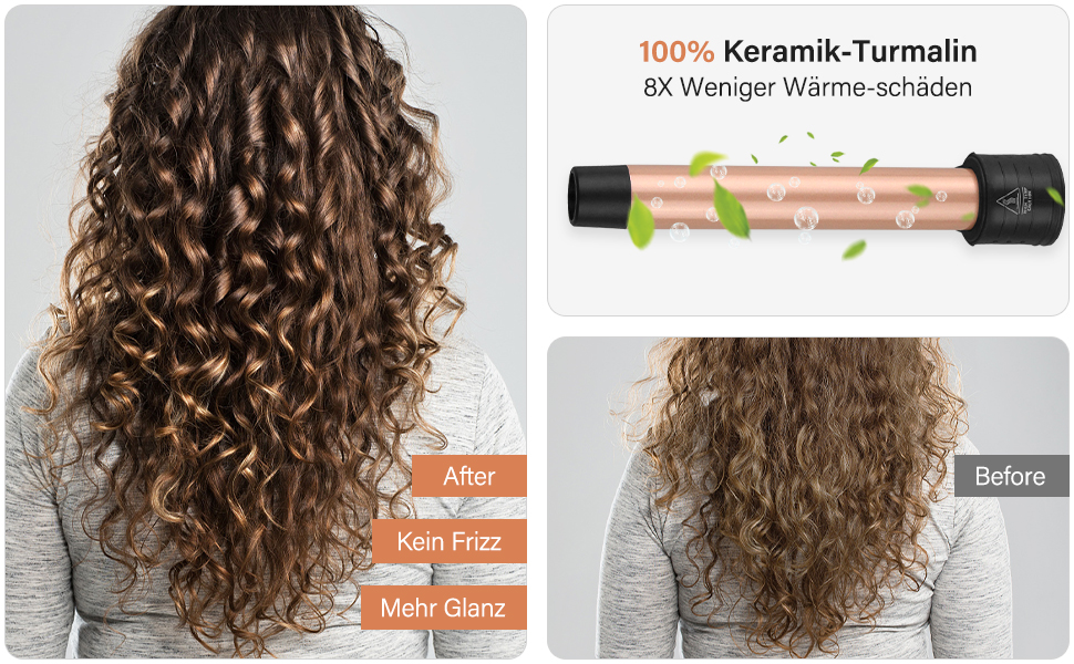 Набір для завивки волосся Janelove 5 в 1 - локони 10-32 мм, кераміка, регулювання температури, рукавички, чохол (рожеве золото)