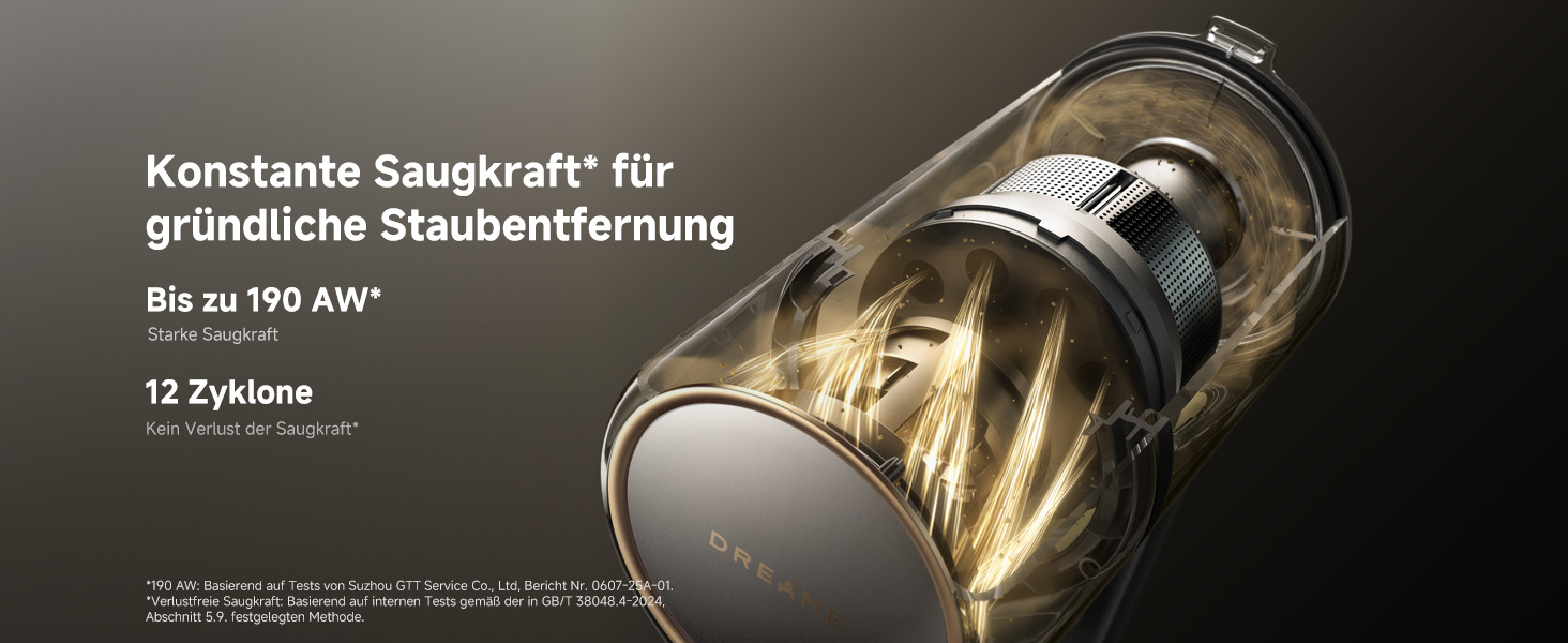 Бездротовий пилосос Dreame, 190AW, 90 хвилин роботи, LED-дисплей, синій LED, для дому, видалення шерсті тварин, килими (R30)