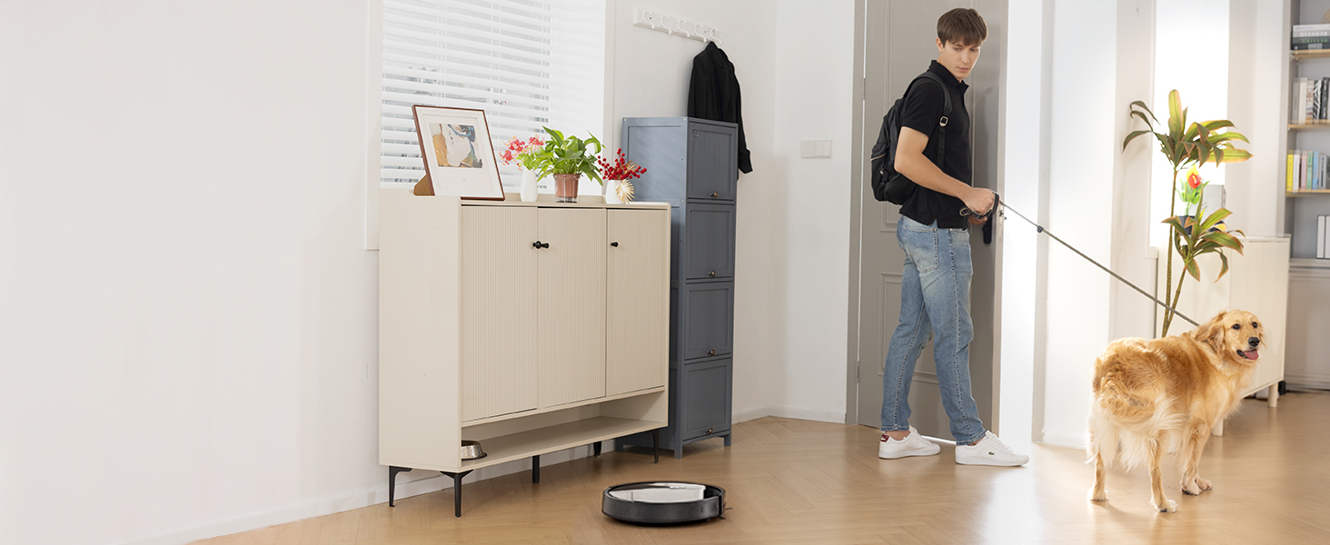 Робот-пилосос Vexilar W6 без функції миття, потужність 2800Pa, час роботи 140 хв, керування через додаток, голосове керування, безщітковий двигун, для шерсті тварин, килимів, твердих підлог