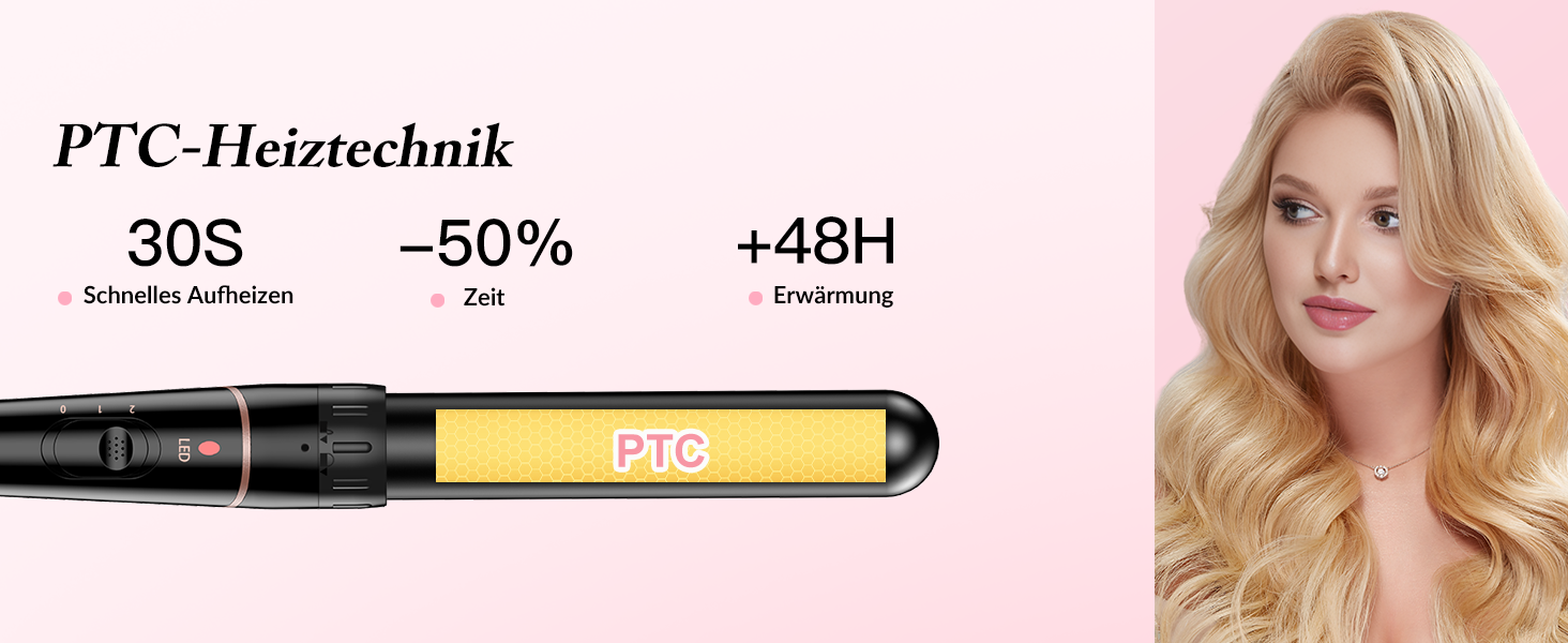 BESTOPE PRO Локкенштаб 6-в-1: великі та малі локони, різні насадки, регулювання температури, чорний