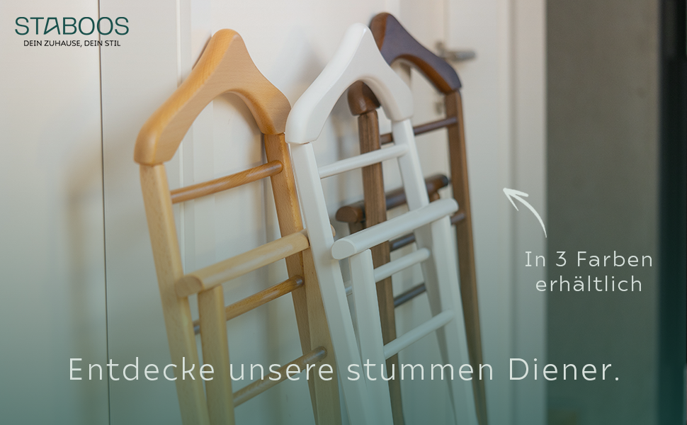 Діловий столик з масиву дерева, 3 кольори – готовий до збирання, столик-слуга для спальні, гардеробної, ванної кімнати та передпокою | Kleiderablage (Білий) Білий 1