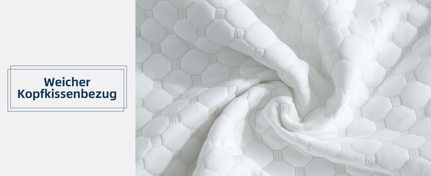 Подушка NOFFA з піною з пам'яті Memory Foam, ортопедична, для сну на спині, боці та животі, регульована висота та жорсткість, 55 x 35 x (11/8, 8/5) см, 60 x 35 x 12 см, сірий & білий колір