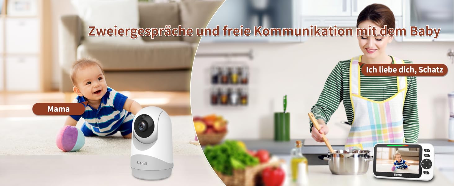 Радіоняня Blemil з камерою та аудіо, екран 5