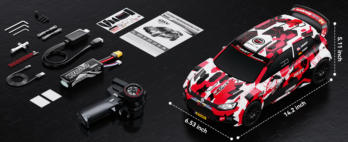 Швидкісний RC автомобіль 1/12 для дорослих, 50 миль/год, Brushless, Drift, 4WD RTR, з гіроскопом, помаранчевий