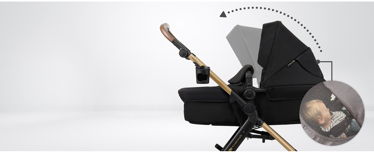 Дитяча коляска Kinderkraft MOOV2 4 в 1 з автокріслом I-SIZE, бежевий PRO, до 22 кг