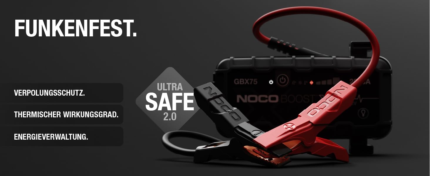 Бустер для автомобіля NOCO Boost X GBX75: Пусковий пристрій 2500A 12V Lithium Powerbank для бензинових двигунів до 8.5L та дизельних до 6.5L