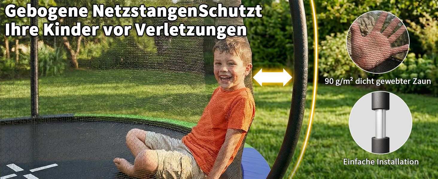 Батут JUMMICO садовий Ø360 см з сіткою безпеки та захисним покриттям для дітей, кольоровий