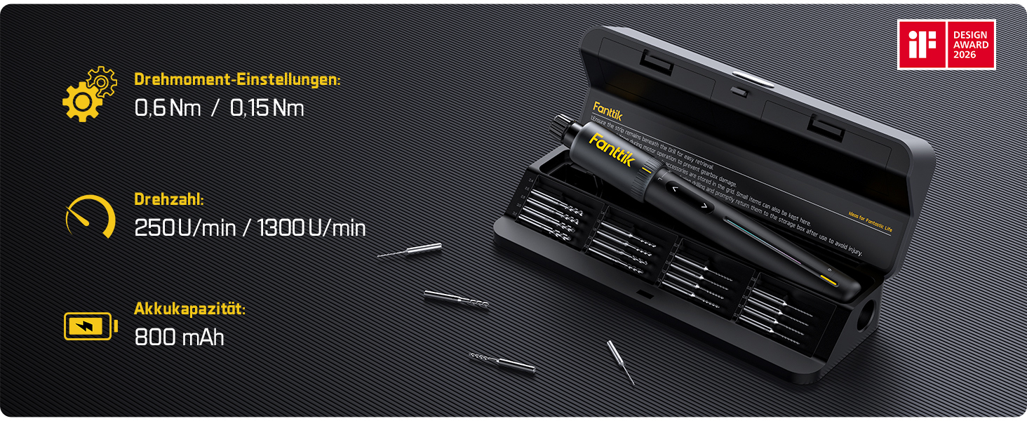 Міні-дрель Fanttik K2 Nano 3.7V з 20 насадками для DIY: для пластику, смоли, ювелірних виробів, алюмінію