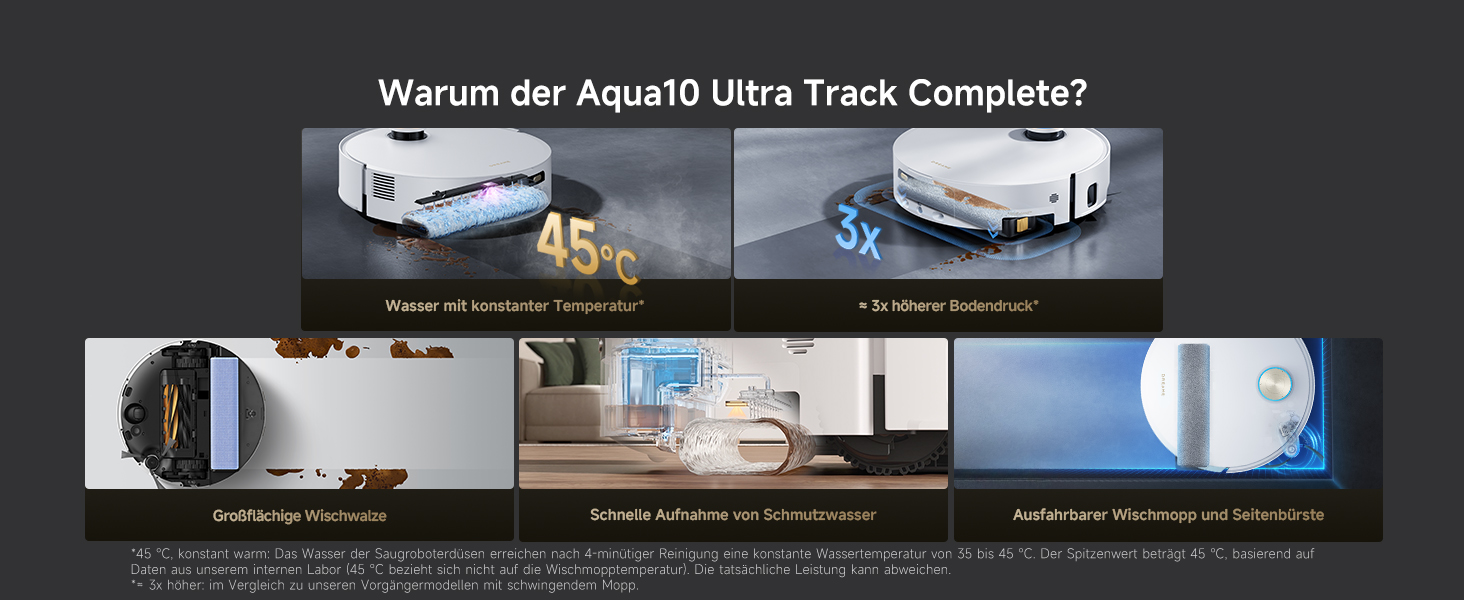 Робот-пилосос Dreame Aqua10 Ultra Track: потужність 30000Pa, безбар'єрне пересування (8 см), самоочищення, автоматичне спустошення, голосове керування