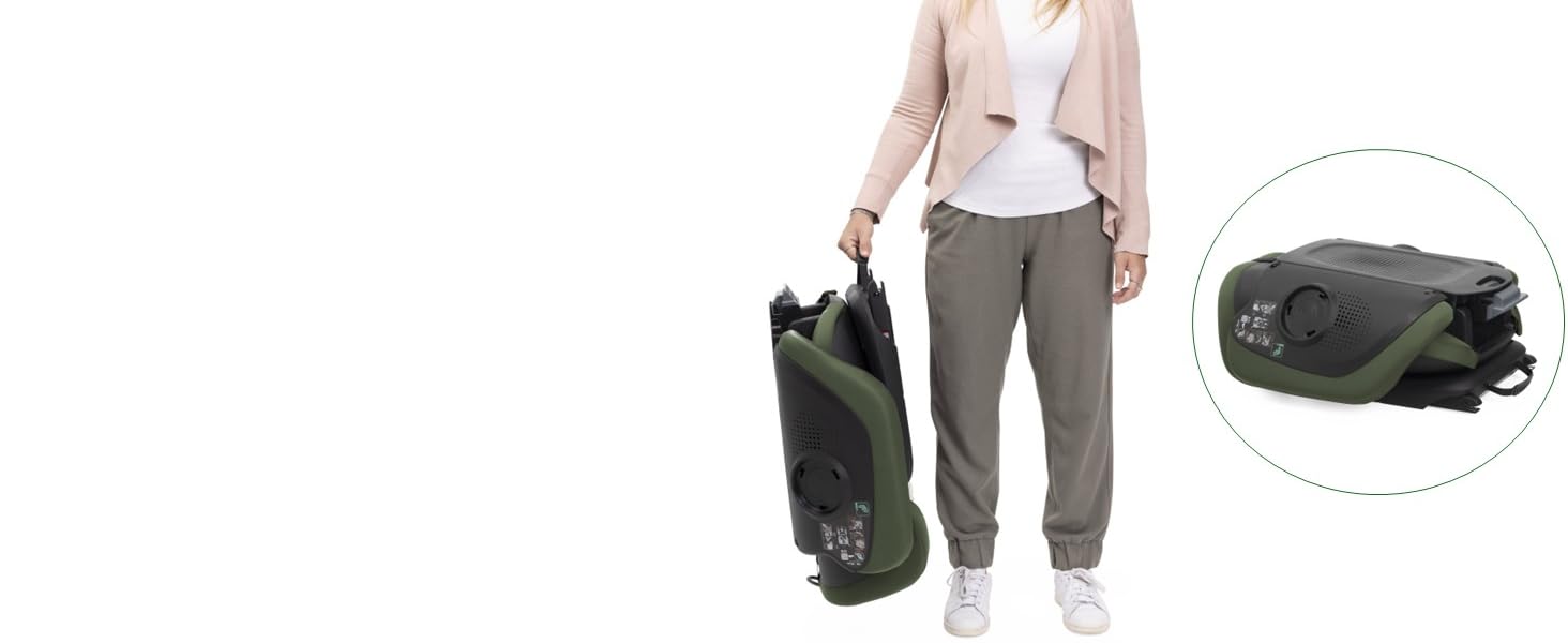 Дитяче автокрісло Chicco Fold&Go S i-Size (100-150 см) група 2/3, з Isofix, складане, колір зелений