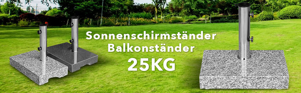 Підставка для парасольки Anndora Granit 25 кг, підставка для балкона, діаметр стієна до 48 мм (світло-сірий кут)