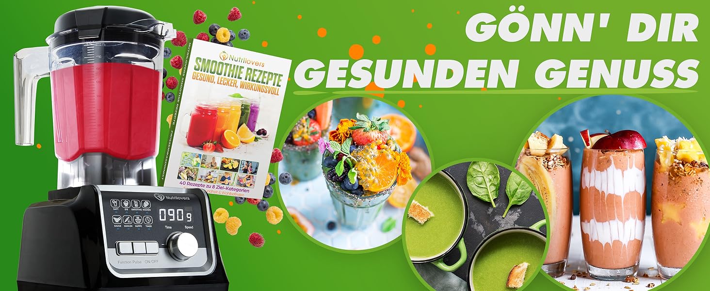 Високопродуктивний блендер NUTRI-BLENDER MAX 2000 Вт, 2 л Tritan, без бісфенолу А, 9 рівнів, цифровий таймер, книга рецептів