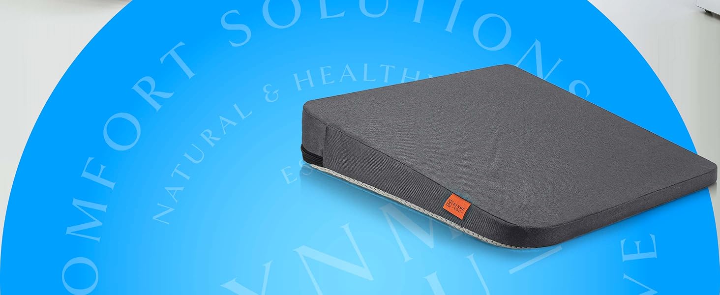 Подушка-підсидник DYNMC Bequeme для дорослих та дітей, ортопедична підставка на стілець та в авто, розроблена з фізіотерапевтами (Чорний)