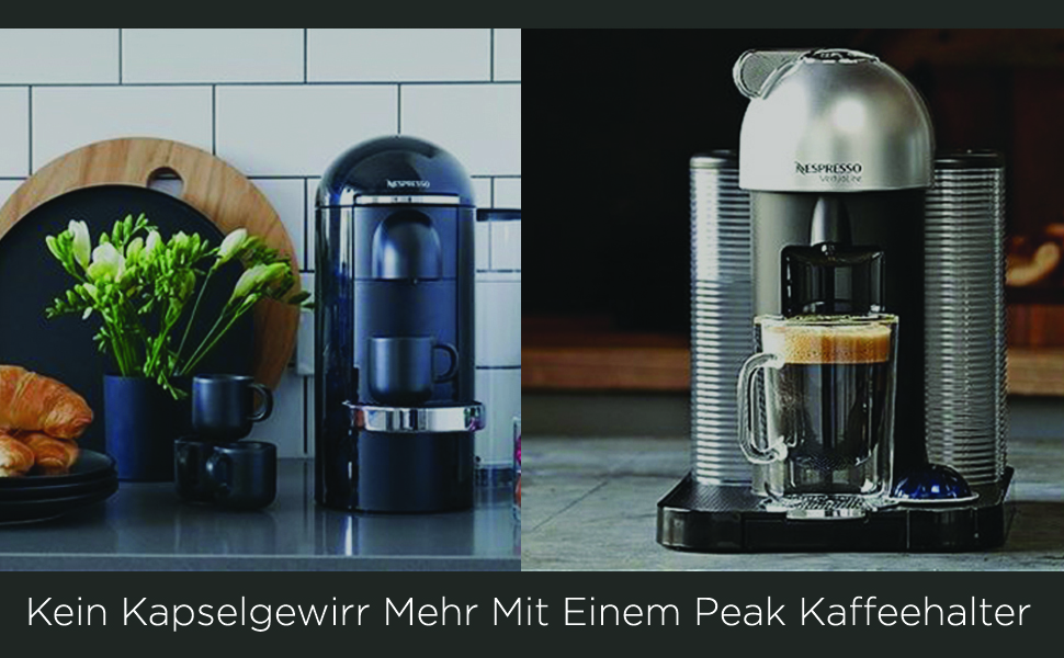 Тримач для капсул Peak Coffee NESPRESSO Vertuo тримач для капсул підставка для капсул тільки для великих капсул Vertuoline - з додатковим місцем для зберігання всередині каруселі для 1 великої чашки або 3 внутрішніх чашок для еспресо. (40 (70))